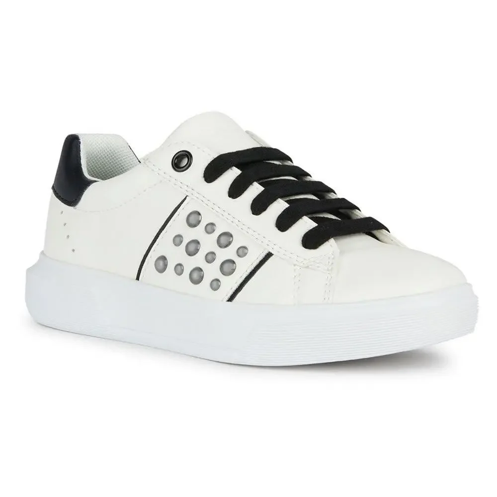 GEOX GIRL'S NETTUNO 3 (LITTLE KID/BIG KID) WHITE/BLACK 36 (US 4 BIG KID) M